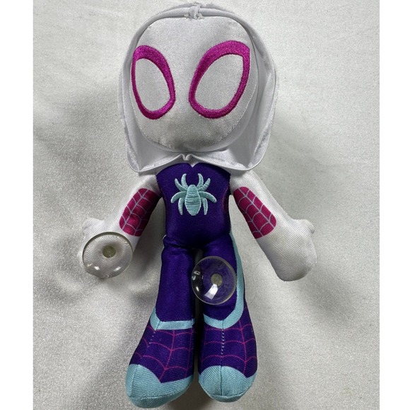 Marvel Other - Marvel Spider-Gwen Ghost Spider Plush Stuffed Toy with Suction Cups White Purple